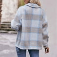 thumbnail image 7 of Herrnalise Jackets For Women Fashion Loose Plaid Printed Hatless Jacket Tops Shackets For Women 2024 fall Gray,XXL, 7 of 7