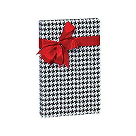 Black and White Houndstooth Birthday / Special Occasion Gift Wrap Wrapping Paper-16ft