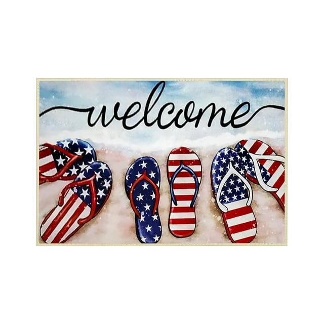 Hearth & Gear Independence Day Floor Mat Happy July Color Print Floor Mat Independence Day And Open Floor Mat Carpets for Living Room Knit Blankets And Throws under Bed Rugs for Womens Fuzzy Blanket
