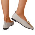 thumbnail image 4 of Yungyresw Ballet Flats For Women Polka Dot Bow Square Toe Slip On Shoes Low Top Casual Comfortable Work Office Dress Shoes Beige 36, 4 of 7
