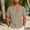 Khaki, variant on Zynviq Short Sleeve Shirts Mens Button Down Casual Loose Fit Solid Cargo Pocket Linen Shirts Men Tops Trendy L