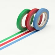 mt Slim Washi Paper Masking Tape: 0.24 in. x 33 ft. / Basic H (Blue/Red/Green) [3 rolls/pack]