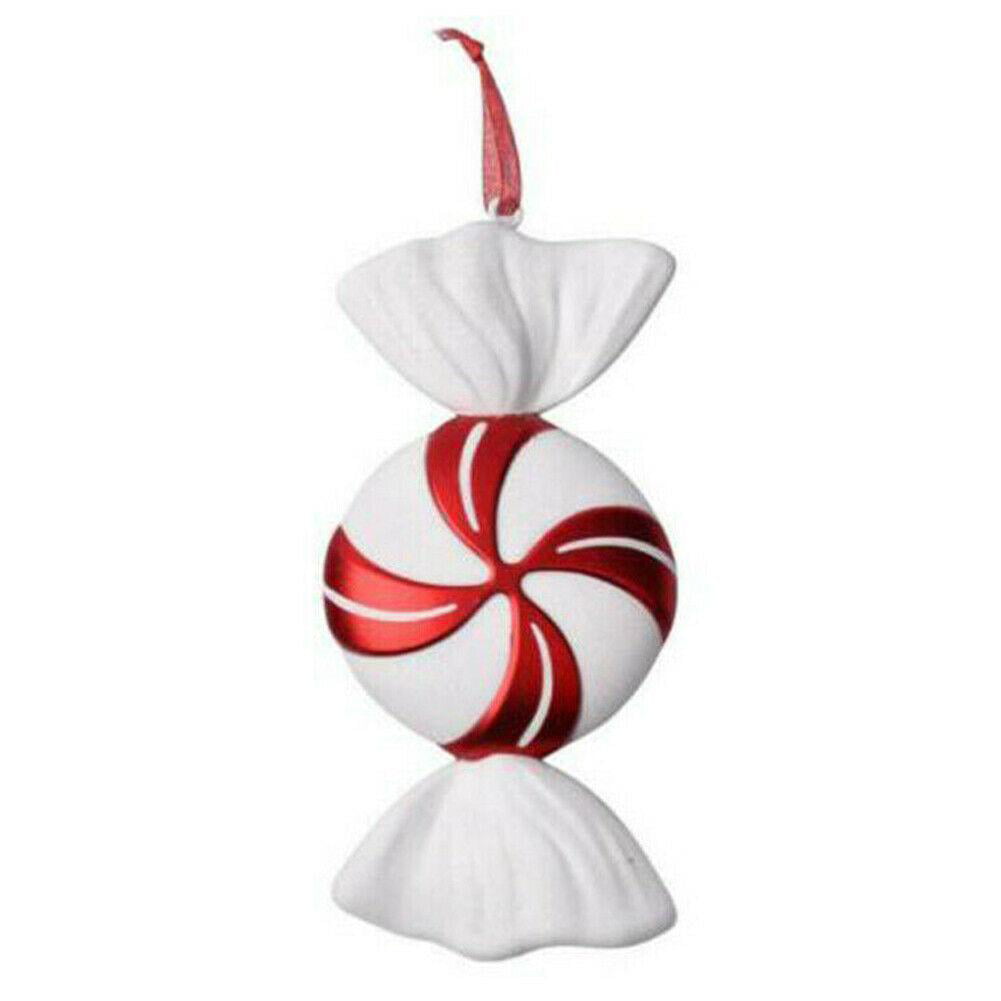 Red And White Christmas Tree Hanging Ornament Fisplay Lego Prebuilt Candy Cane
