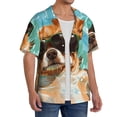 thumbnail image 4 of Honeii 's Funny Swimming Chihuahua for men's short-sleeved button-up collared shirt featuring a pocket, perfect for beach vacations, and travel adventures., 4 of 5
