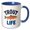 Blue/White, variant on 3drose, Trout Life. Funny and Artsy Gift or Charm for a Fisherman, Dad, Bro, 11oz Magic Transforming Mug