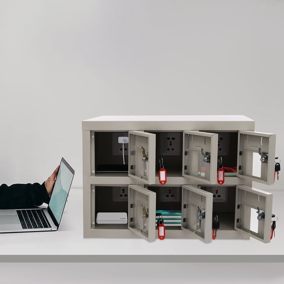 Durable Material Cell Phone Locker With Charging Station White For Schools, Governments, Factories