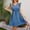 Blue, variant on Gspmoly Womens Dress, Women'S Wooden Ear Waistband V-Neck Vacation Casual Dress Cocktail Dresses Holiday Gifts