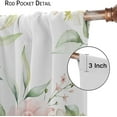 thumbnail image 6 of Rustic Flower Curtains Watercolor Pink Floral Green Leaves Natural Pattern Blackout Print Rod Pocket Window Drapes for Bedroom Living Room 52x84in, 6 of 6