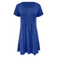 thumbnail image 5 of Tshirt Dress Women Summer Short Sleeve Round Neck A Line Front Pleated Casual Mini Dresses T Shirt Dresses for Women, 5 of 6