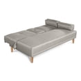 thumbnail image 4 of Sofá Cama de Lino Gris Claro Makora Modelo Coffey Con Portavasos, 4 of 9