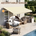 thumbnail image 6 of BaPiPro 12'x10' Manual Retractable Awning for Patio, Outdoor Sun Shade Waterproof Fabric Canopy with Crank Handle, UV Protection for Deck Balcony, Beige, 6 of 8