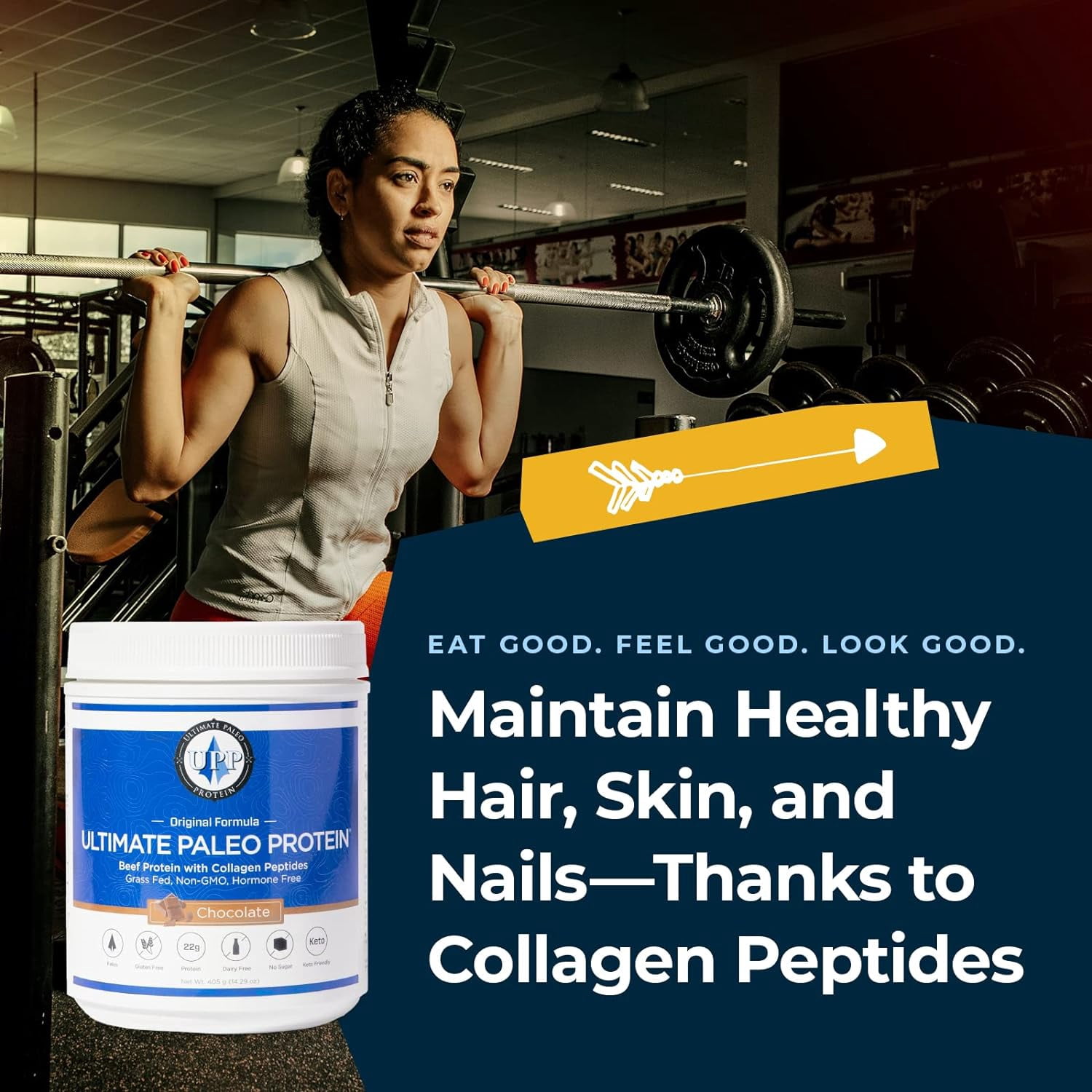 Ultimate Paleo Protein Powder | Premium Grass Fed Beef Protein with Collagen Peptides | Paleo Friendly, Gluten Free, Keto Friendly, No Artificial Sweeteners or Preservatives - Chocolate, 30 Servings