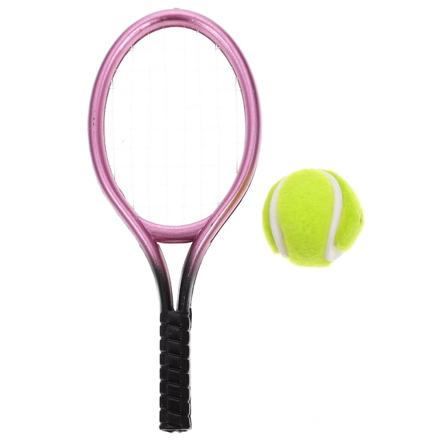 1 Set Mini House Tennis Racket and Tennis Model Mini Ornament Photo Prop