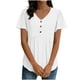 thumbnail image 1 of Camiseta de Encaje de Manga Corta de Cuello Alto para las Mujeres Muñeca de Manga Corta Botón para las Mujeres, Cintura Cinching V-Cuello de Verano Top, 1 of 9