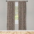 thumbnail image 3 of Ambesonne Paris Curtains, Bikes Eiffel Tower and Hearts, Pair of 28"x63", Pale Blue Brown Pink, 3 of 5