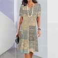 thumbnail image 1 of Vêtements d'Été pour Femmes Robes à Manches Courtes Impression Irrégulière Longue Robe 3d Rétro Vêtements pour Femmes Ample Col Rond Chandail FJH FJH, 1 of 7