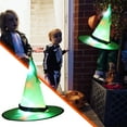 thumbnail image 2 of Gallickan Lighted Witch Hat, Light Up LED Halloween Witch Hat, Halloween Decorations for Outdoor Garden Party Carnival Supplies for Party Decor, Green, 2 of 5