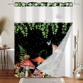 thumbnail image 3 of Mizhona Mushroom Plants No Hooks Shower Curtains with Snap in Liner Green Leaves Butterfly in Black Hookless Fabric Bathroom Curtain,71"× 71", 3 of 7