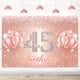 thumbnail image 1 of Telón de fondo para pancarta de feliz cumpleaños número 45, suministros de decoración para fiesta de 45 cumpleaños para mujeres o hombres, oro rosa, 4 x 6 pies, 1 of 5