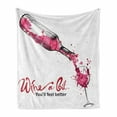 thumbnail image 1 of Wine Soft Flannel Fleece Throw Blanket, Wine a Bit You Feel Better Inspirational Words Bottle Pouring Sketch Art, Cozy Plush for Indoor and Outdoor Use, 60" x 80", Pink Dark Coral Black, by Ambesonne, 1 of 6