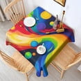 thumbnail image 2 of Colorful Tie Dye Wave Sphere Pattern Square Tablecloth,Waterproof Square Table Cover,Wipeable Spillproof Washable Table Cover for Home Kitchen Party Decor 42"X42"(107x107cm), 2 of 6