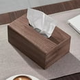 thumbnail image 4 of Walnut Wood Tissue Box Cover, Solid Wood Paper Tissue Holder, Rectangular Napkin Dispenser, Office and Home Tissue Storage Box, with Christmas Holiday Decor for Tabletop, 4 of 8