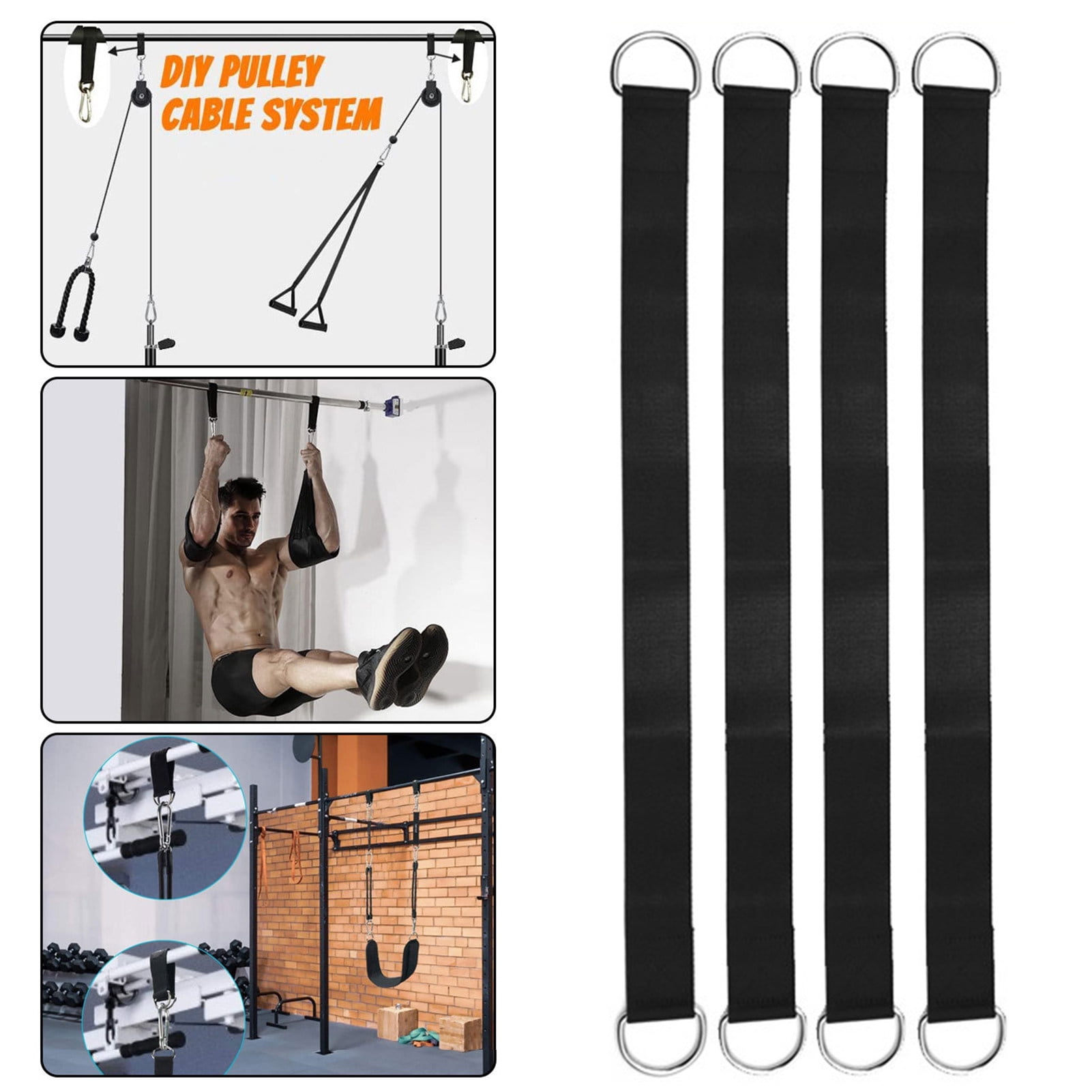 Sportteer Dumbbell Straps Workout Belts 2Pcs T Bar Row Straps Multifunction Fitness Ropes Wear Resistant Strong Load-bearing Dumbbell Straps Barbell Strap