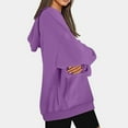 thumbnail image 3 of Mrat Women's Drawstring Zip up Hoodies Women Drawstring Sweatshirt Pocket Hooded Long Sleeve Blouse Casual Loose Hoodies Tops S-102 Pink-A XL, 3 of 6