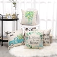 thumbnail image 6 of Set of 4 Outdoor Waterproof Decorative Throw Pillow Covers 18x18 Inch Linen Pillow Covers Square Cushion Case Garden Pillowcase Pillows Shell for Patio Furniture Couch Tent (Strawberry Farm), 6 of 6