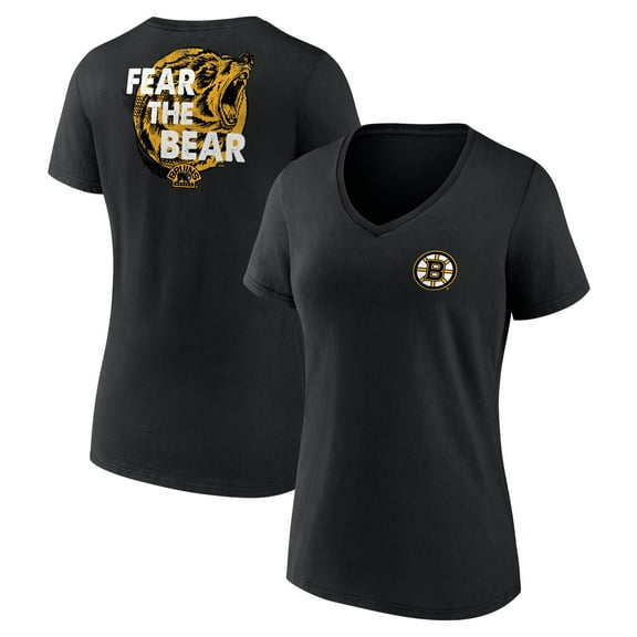 Women's Black Boston Bruins Territorial V-Neck T-Shirt
