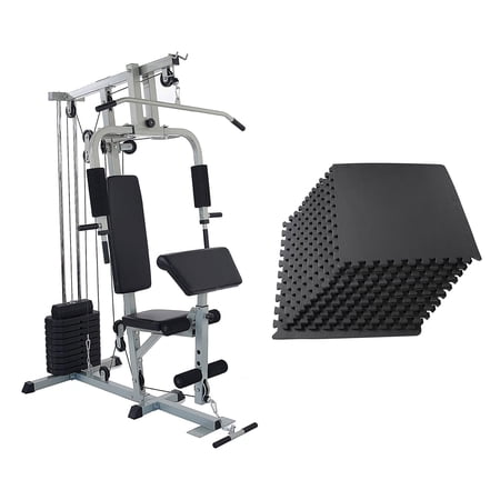 Everyday Essentials Home Gym Bench Strength Workout Station & Exercise Mat