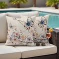 thumbnail image 2 of Outdoor Pillow Cover Blue Butterfly Flowers Set of 2 Waterproof Throw Pillowcases Linen Background Decorative Patio Furniture Pillows for Couch Garden Indoor & Outdoor Use, 2 of 9