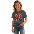 thumbnail image 2 of Shirts for Boys and Girls Vintage Guitar Union Jack Rock Guitarist T-Shirt for Kids Summer Fashion Tees (Grey 10-11 Years), 2 of 6