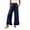 Navy, variant on Women's Casual Pants Casual Flared Cropped with Ruffle Hem Summer Wide Leg Trousers Comfortable Loose Fit Bottoms Dress Slacks for Women