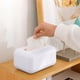 thumbnail image 4 of Dispensador de cajas de pañuelo tostadoras - Soporte moderno para papel de cocina de plástico, apertura ancha • Blanco/verde, 7x4,7x3,7 pulgadas, almacenamiento duradero sobre la mesa para salón, 4 of 6