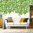 thumbnail image 3 of Coolmade  Ivy Fake Vines 12 Pack 84 ft Artificial Ivy Garland with 90 LED String Light Leaves Wall Decor Hanging Plant Vine for Room Garden Office Wedding Wall Decor,Green, 3 of 10