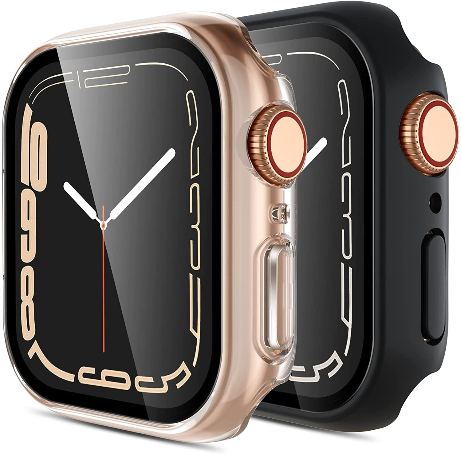 2 Pack) LINLINPAPA Compatible with Apple Watch Case 45mm with Screen  Protector, Full Coverage Bubble-Free Cover Defense Edge for iWatch Series  7, 45mm Black/Clear | Walmart Canada