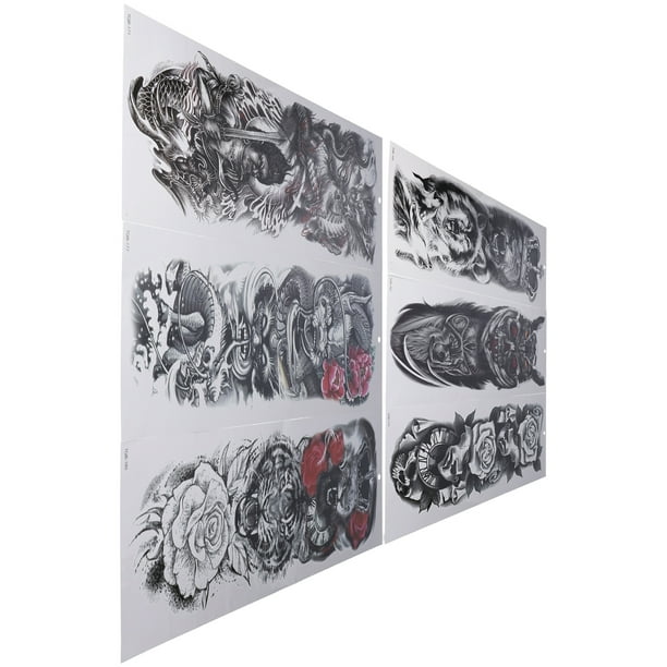 Pegatina de Tatuaje del Brazo, Pegatina de Tatuaje exquisito Patrón Realista Vívido SEGURO No Tóxico impermeable a PrueBa de Sudor para Hombres para Vieges Caseros para Mujeres