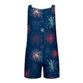 thumbnail image 5 of Ulitacool Independence Day Teen Girls Romper Short Sleeve Round Neck Graphic Prints Comfortable And Breathable One Piece Outfits Jumpsuit Patriotic Dailywear 11-12 Years Dark Blue, 5 of 5