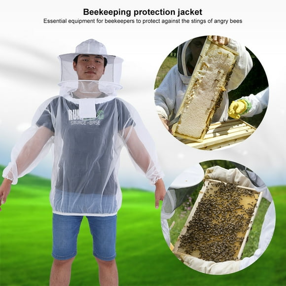 Veste d'Apiculteur Veste d'Apiculture Veste de Protection pour Apiculteur Équipement de Protection Professionnel pour Apiculteur Transparent avec Voile à Capuche