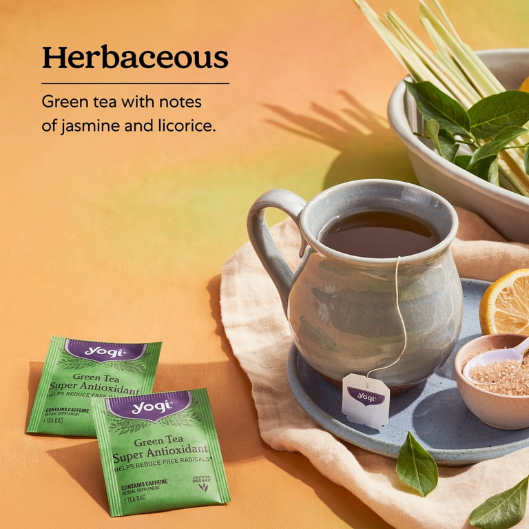 Yogi Organic Green Tea Bags, Super Antioxidant with Natural