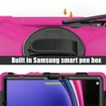 thumbnail image 2 of Dteck for Samsung Galaxy Tab S9 Case 2023, Heavy Duty Military Grade Drop-Proof Case for 11 Inch Galaxy Tab S9 FE/S9/S8/S7 with Rotating Stand Handle/Shoulder Strap Pencil Holder,Rose, 2 of 9