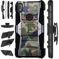 thumbnail image 1 of Compatible with T-Mobile REVVL 4 Hybrid LuxGuard Holster Phone Case Cover (Multi Camo Crosshatch), 1 of 1
