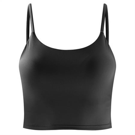 

Women Yoga Sports Bra Slim with Chest Pads Stretch Breathable Fitness Top Black S