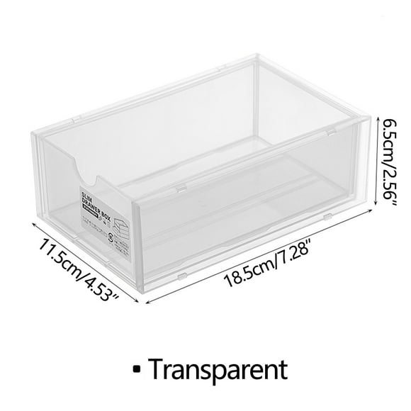 Small Desk Organizer, Stackable Organizer Drawers, Clear Desk Storage Box, Stacking Desktop Organizer For Office And Home(Wide Open Version, White) -1 Count