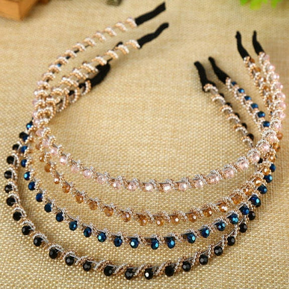 Kaesi Fashion Handmade Single Row Rhinestones Women Girls Headband Hair Hoop Headwear