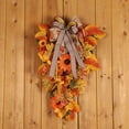 thumbnail image 3 of Fall Swag Thanksgiving Wreaths for Front Door  19.7 Inch Fall Maple Swag  Autumn Sunflower Swag Front Door Swag with Fall Daisy Flower Ribbon  Harvest Swag for Autumn Decor  Without Light, 3 of 8