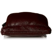 Roma Leathers Genuine Leather Multi-Pocket Crossbody Purse Bag (Black)