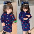 thumbnail image 2 of Setelan Rajutan Anak Perempuan 2021 Kardigan Rajutan Ceri Musim Semi Musim Gugur Baru + Rok Pendek Set Pakaian Dua Potong, 2 of 4