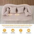 thumbnail image 4 of Timbernest 70" Convertible Sleeper Sofa, 2-in-1 Chenille Boneless Loveseat, Folding Floor Cloud Couch for Living Room Apartment, Apricot, 4 of 8